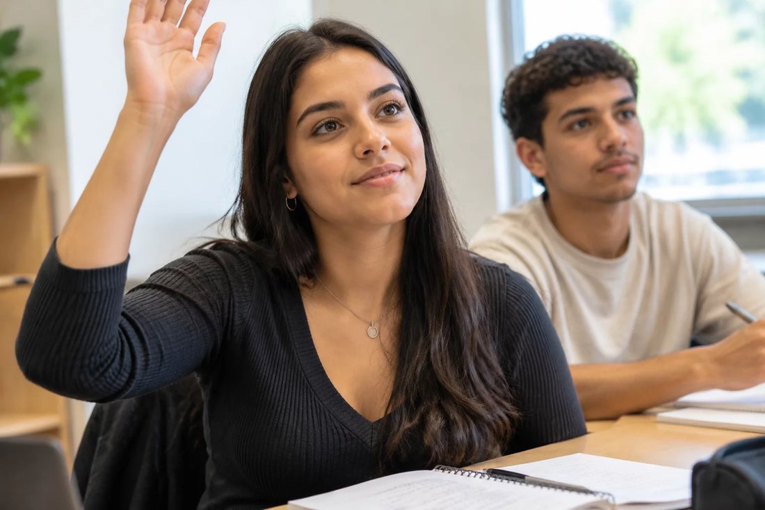 Grupo reduzido em volta de uma mesa comprida lendo teses impressas